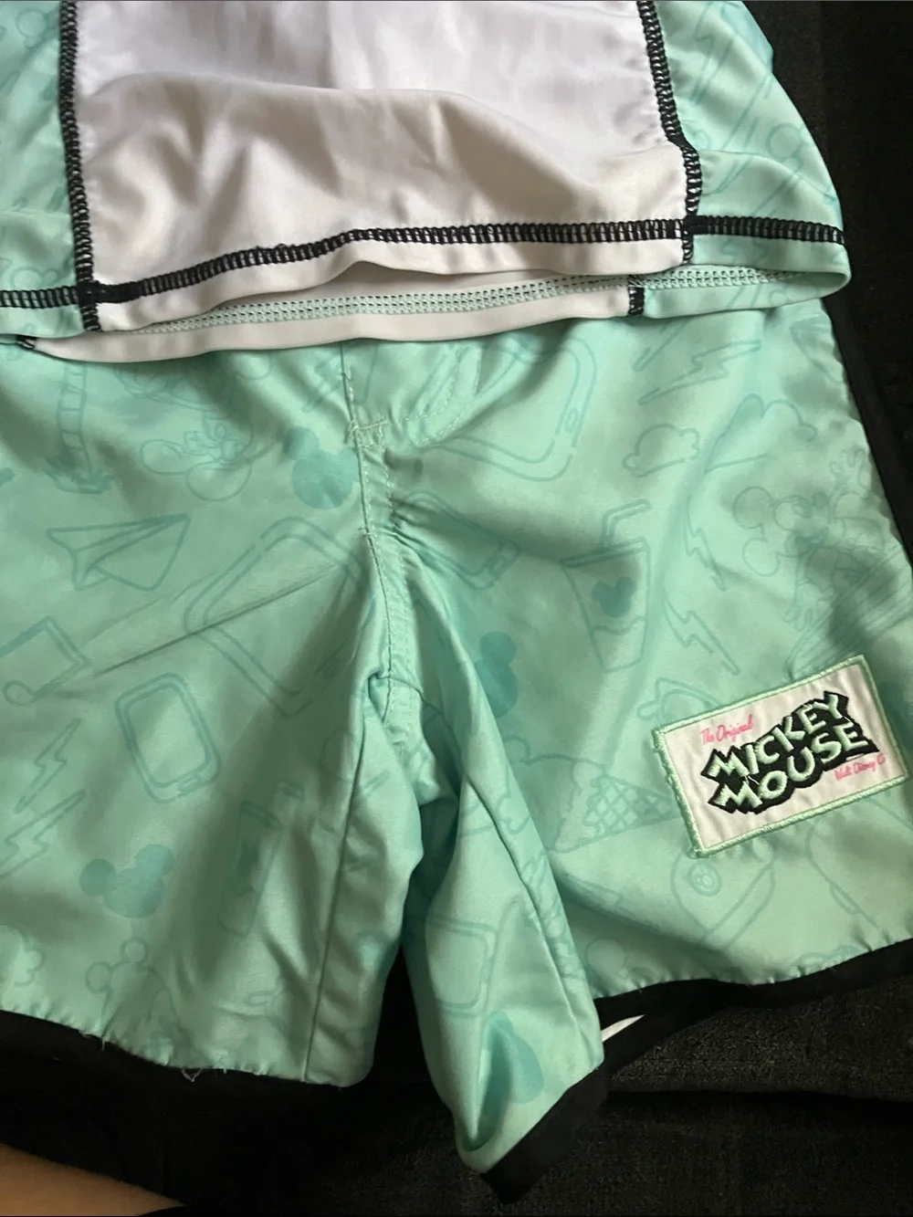Mickey Mouse Mint & White Rash Guard Set